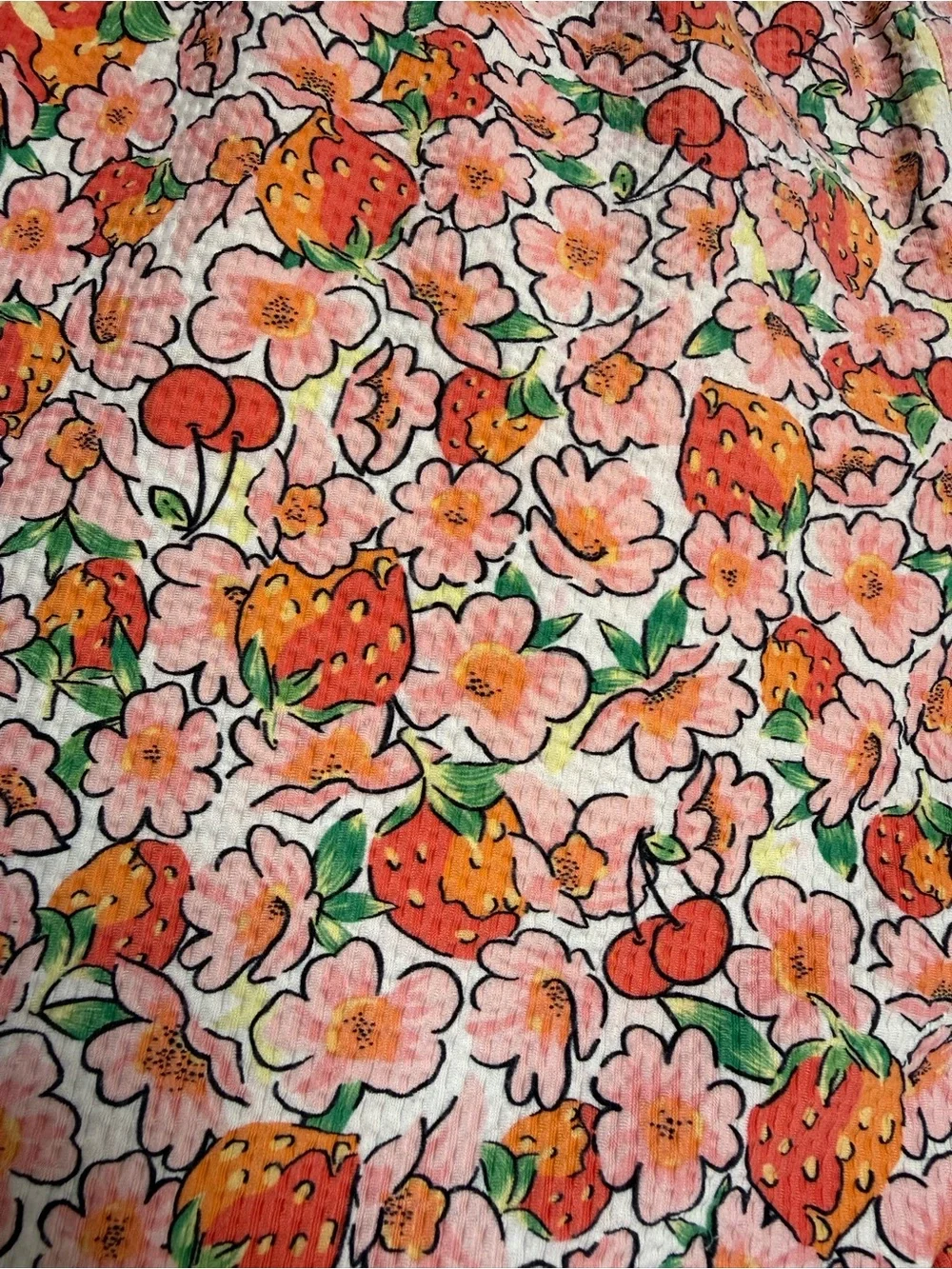 Blackbough Strawberry Cherry Floral Swim Trunks | Preppy Board Shorts | Size M